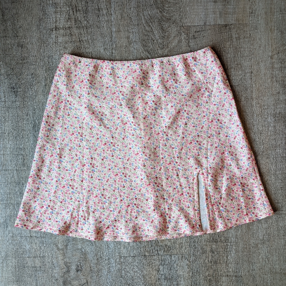 Princess Polly Edge Of Paradise Pink Floral Print Mini Skirt Size 4